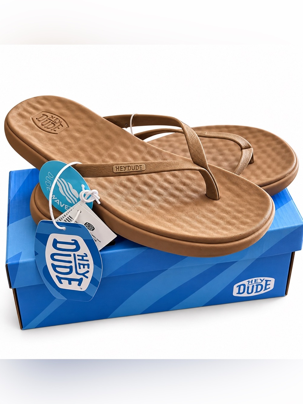 Hey Dude Tan Maui Breeze Flip Flops Women’s Size 8 Everyday Beachy Comfy Casual